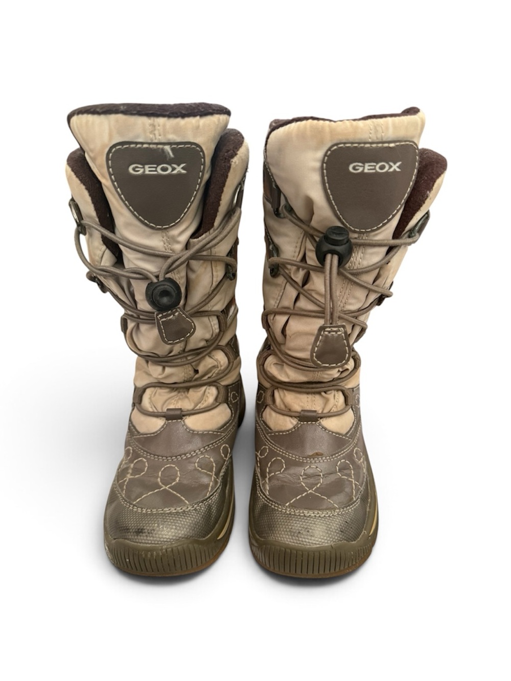 Geox Girls Brown & Cream Size 11 Waterproof Snow Boots